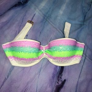 VS Sequined white bikini top - straps included